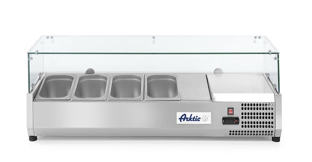 Opzetkoelvitrine GN 1/3, Arktic, 4x GN 1/3, 230V/180W, 1208x400x(H)456mm