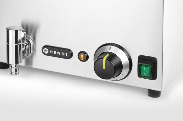 Hendi Bain-marie met afvoerkraan GN 1/1 met 3x GN 1/3 Bak + deksel, 604x332x(H)242mm