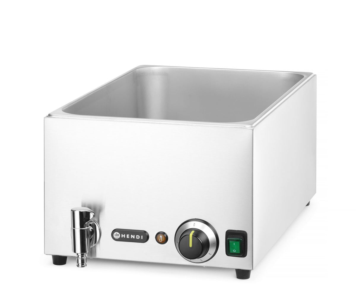 Bain-marie Kitchen Line met wateraftapkraan, HENDI, Kitchen Line, 230V/1200W, 340x540x(H)250mm