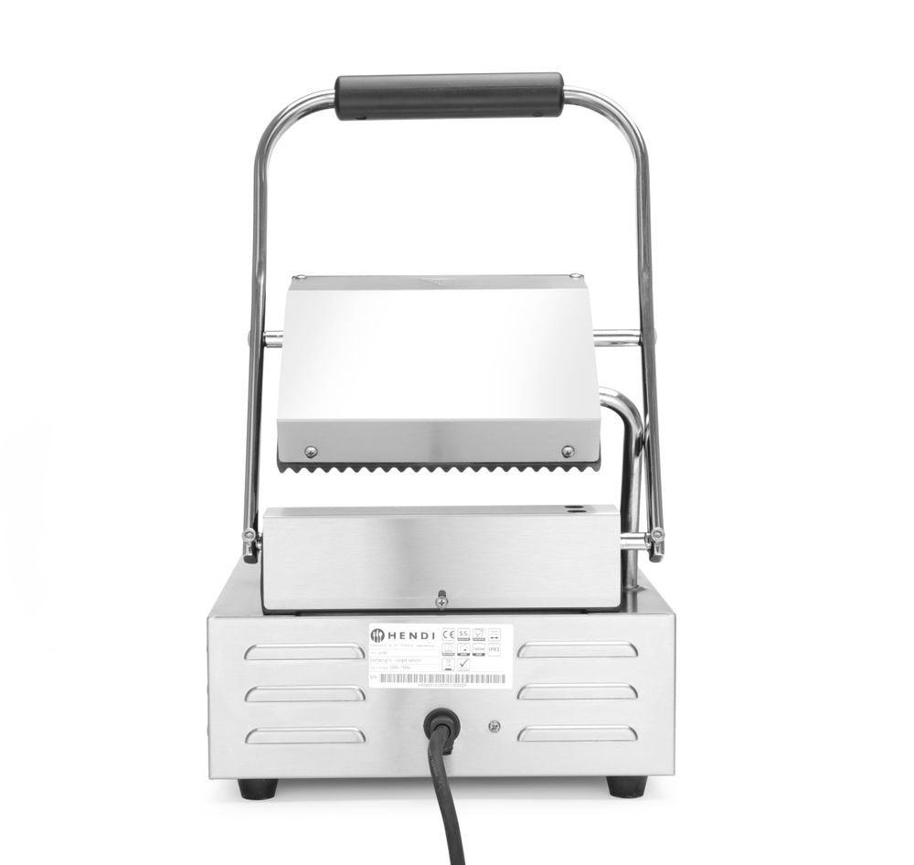 Contactgrill - enkel, HENDI, boven en onder geribd, 230V/1800W, 310x426x(H)210mm