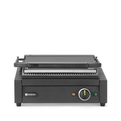 Contactgrill Panini, HENDI, geheel geribbeld, 230V/2200W, 430x375x(H)216 mm
