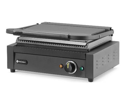 Contactgrill Panini, HENDI, geheel geribbeld, 230V/2200W, 430x375x(H)216 mm