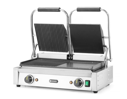Contactgrill - dubbele versie, HENDI, half glad, half geribd, 230V/3600W, 575x430x(H)510mm