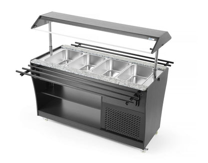 Saladebuffet display, Arktic, GN 1/1, 1490x765x(H)1370mm