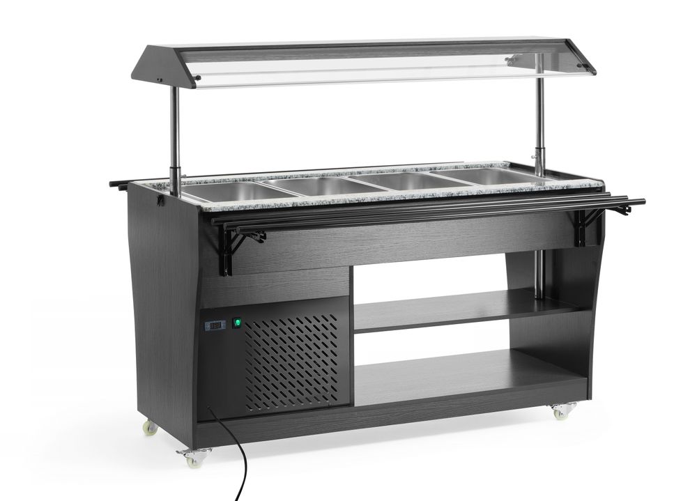Saladebuffet display, Arktic, GN 1/1, 1490x765x(H)1370mm