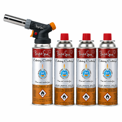 Bright Spark Koksbrander 'Flametastic Pro' + 4 Butaan Gasbussen