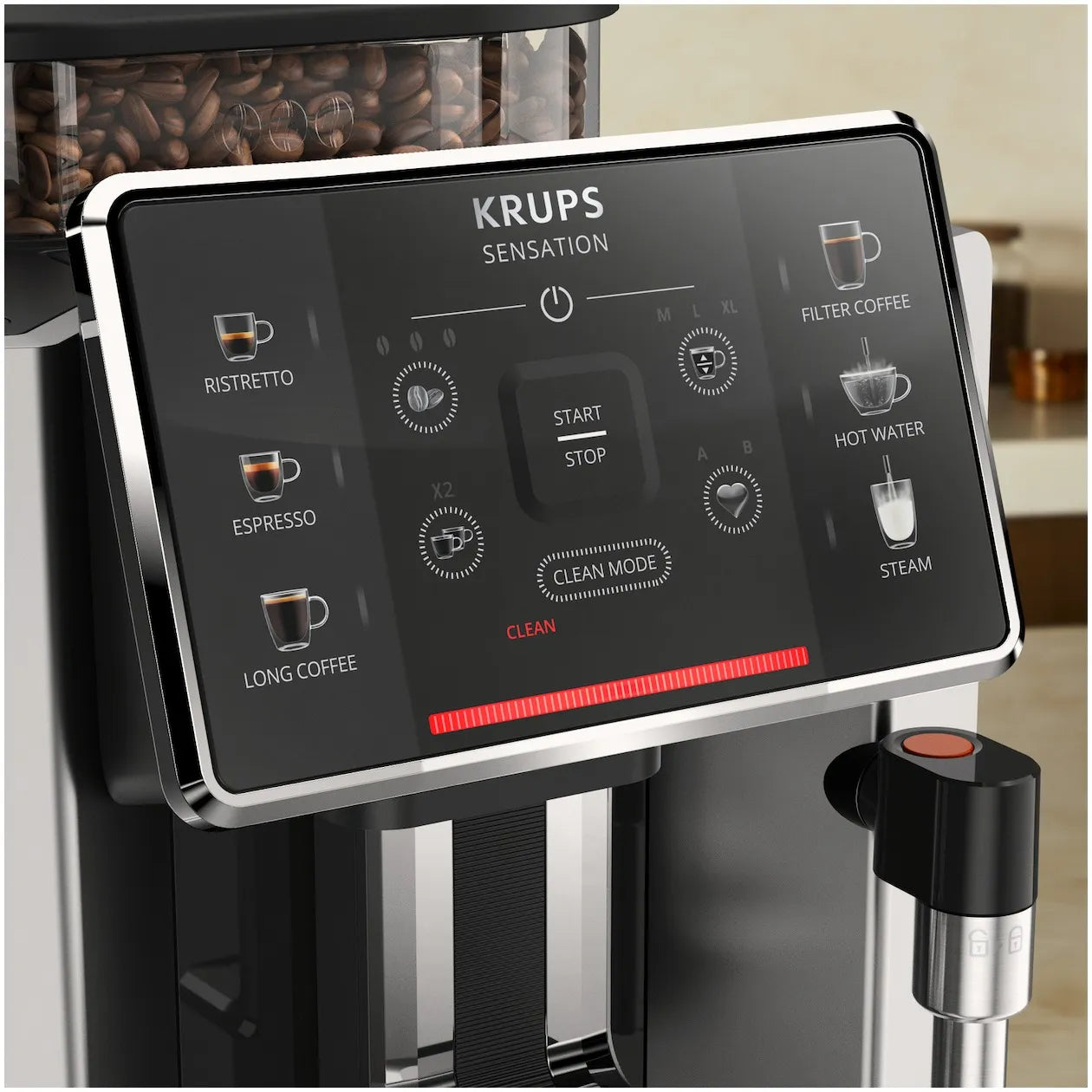 Krups Sensation Koffiemachine C10 Black Nube EA910A, Zwart
