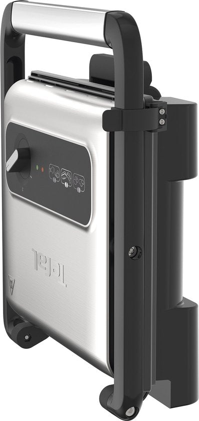 Tefal Inicio Grill Adjust, Contactgrill, Multifunctionele Paninigrill, GC242D, RVS, 2000W