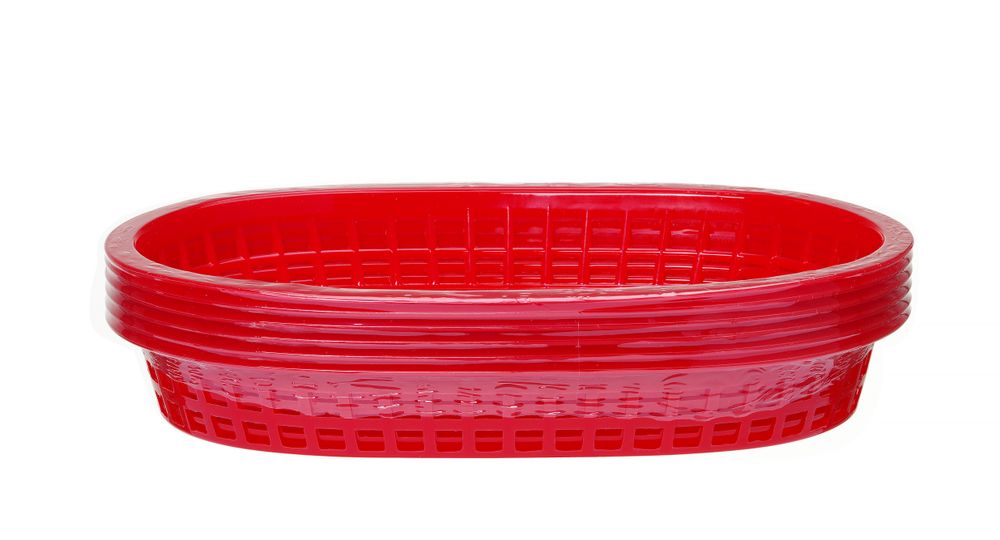 Serveermanden fastfoodstijl, HENDI, Rood, 6 st., 275x175x(H)38mm