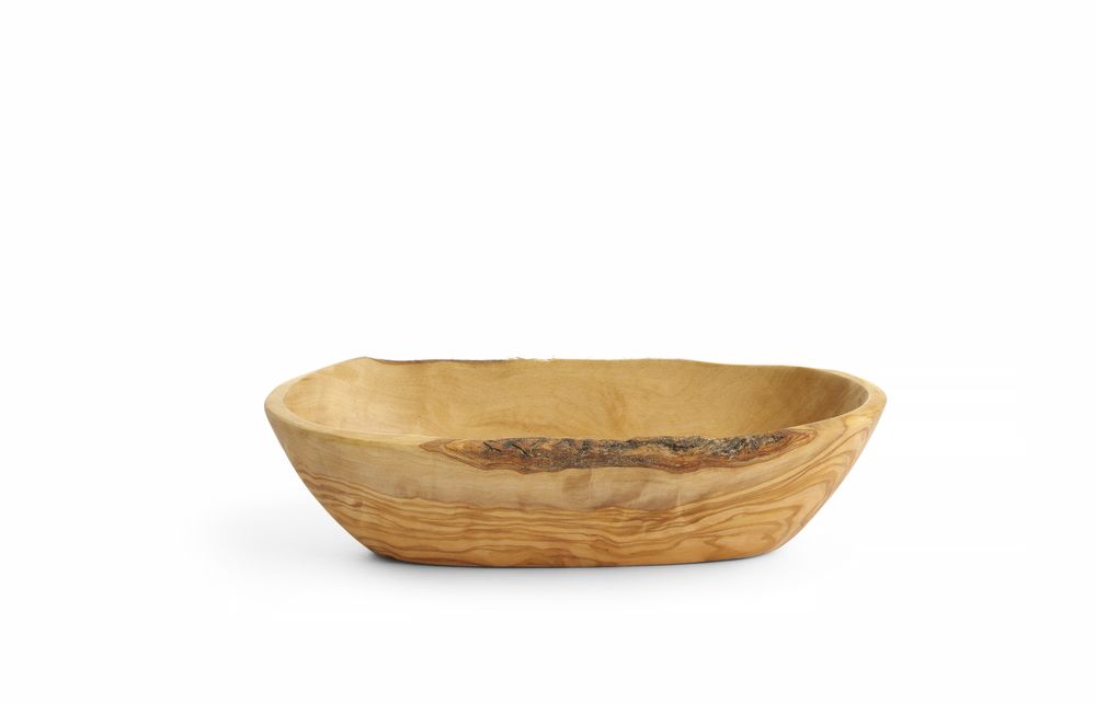 Kom olijfhout langwerpig, HENDI, 205x95x(H)50mm