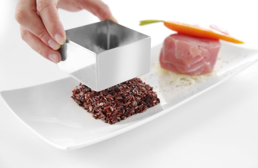 Voedselring en duwer vierkant, HENDI, voedselring, 80x80x(H)45mm