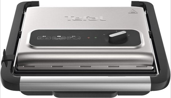 Tefal Inicio Grill Adjust, Contactgrill, Multifunctionele Paninigrill, GC242D, RVS, 2000W