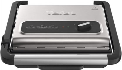 Tefal Inicio Grill Adjust, Contactgrill, Multifunctionele Paninigrill, GC242D, RVS, 2000W