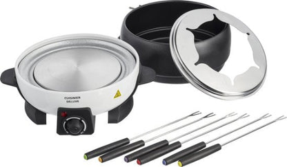 Fondue set Cuisinier Deluxe 800W incl RVS Fonduevorken - 6 Personen