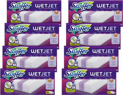 Swiffer WetJet Reinigingsdoekjes, Voordeelverpakking, 8x10 navullingen