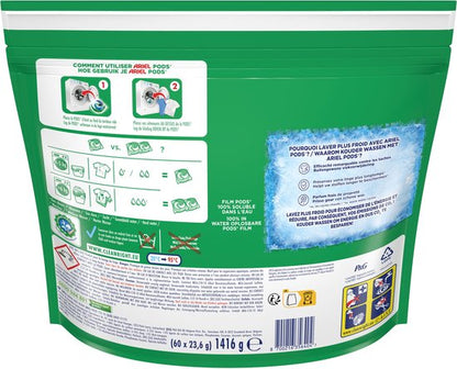 Ariel 4in1 Wasmiddel Pods, Actieve Geurbestrijding, 60 wasbeurten
