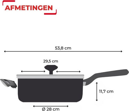 Tefal Hard Titanium PRO Hapjespan Ø 28 cm, Alle Warmtebronnen