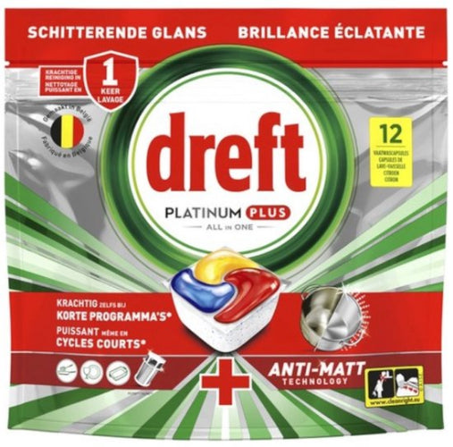 Platinum Plus All-in-One Vaatwastabletten - Lemon - 12 Wasbeurten