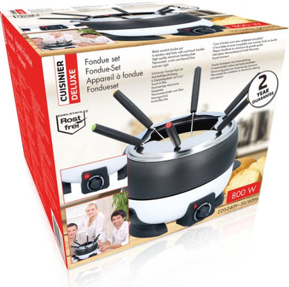 Fondue set Cuisinier Deluxe 800W incl RVS Fonduevorken - 6 Personen