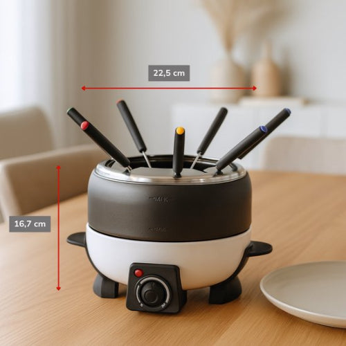 Fondue set Cuisinier Deluxe 800W incl RVS Fonduevorken - 6 Personen