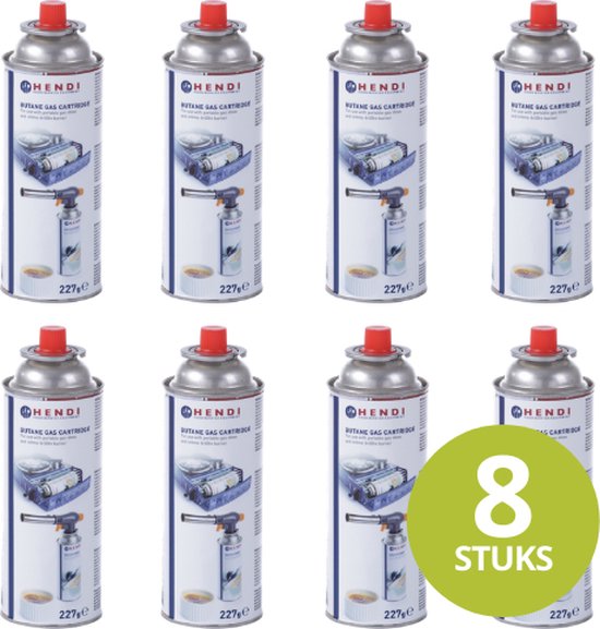 LPG gasflesjes, HENDI, Set van 8 gasbussen