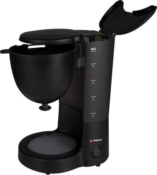 Koffiezetapparaat, Alpina, 1.25 Liter Filterkoffie - Met glazen kan voor 12 kopjes, Warmhoudplaat