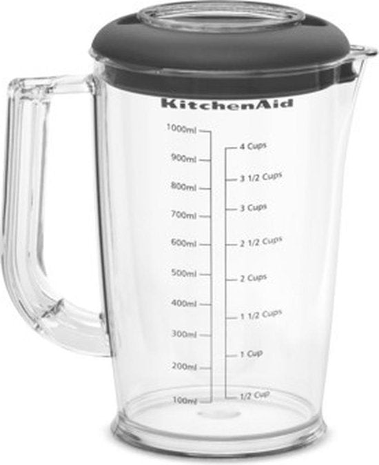Kitchenaid Staafmixer Set 20cm - Matzwart - Garde + Hakmolen + Mengbeker + Panbeschermer