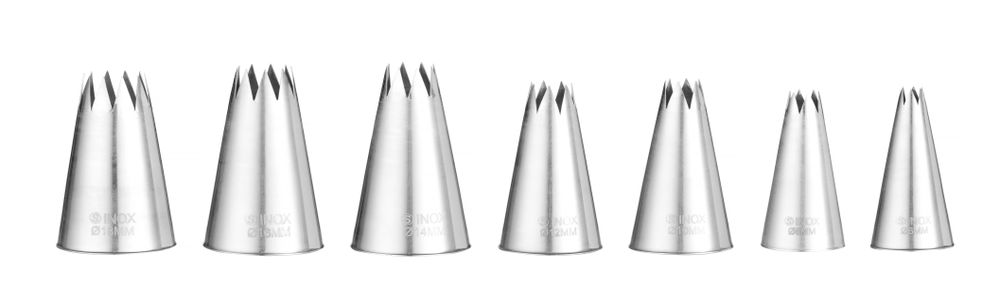 Spuitmondjes - ster, HENDI, ø6-8-10-12-14-16-18, 7 st