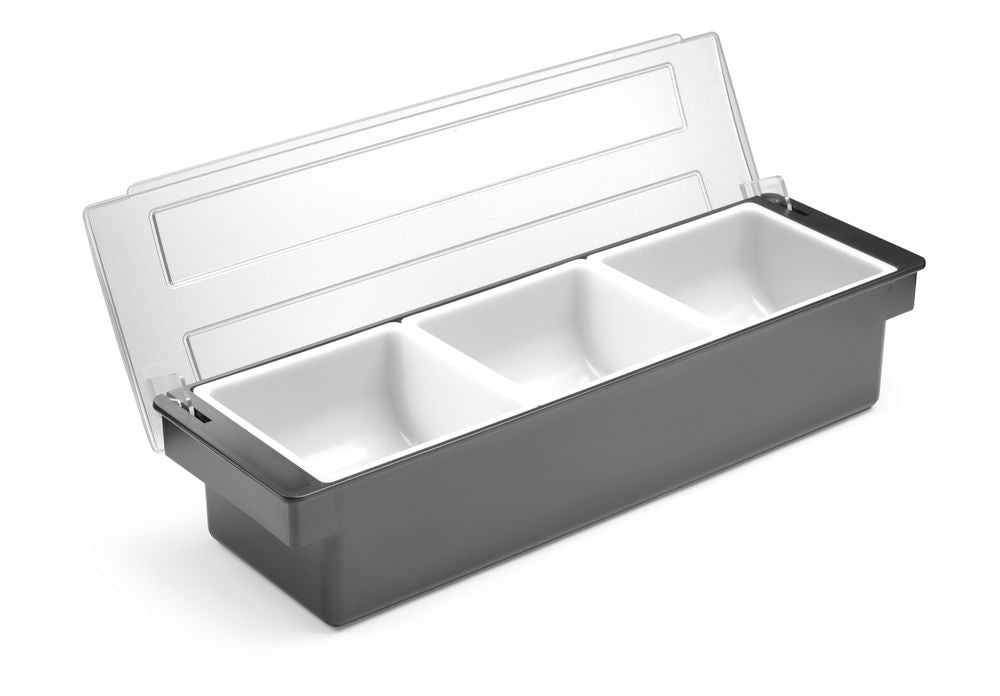 Ingrediëntenhouder – 3 containers, BarUp, Zwart, 480x150x(H)100mm