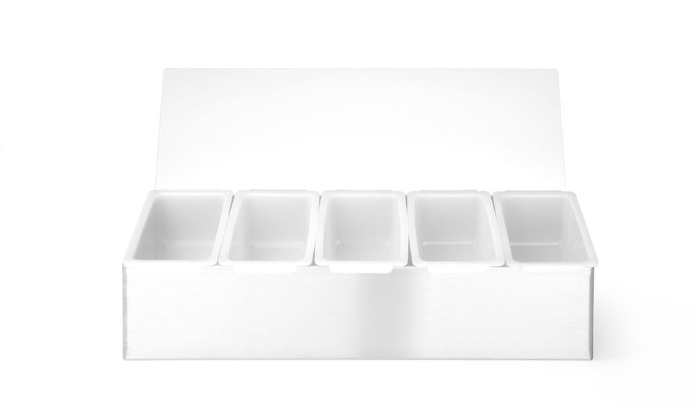 Ingrediëntenhouder, BarUp, 5 containers, 375x140x(H)90mm