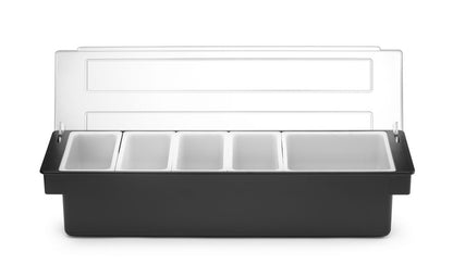 Ingrediëntenhouder - 5 containers, BarUp, Zwart, 480x150x(H)100mm