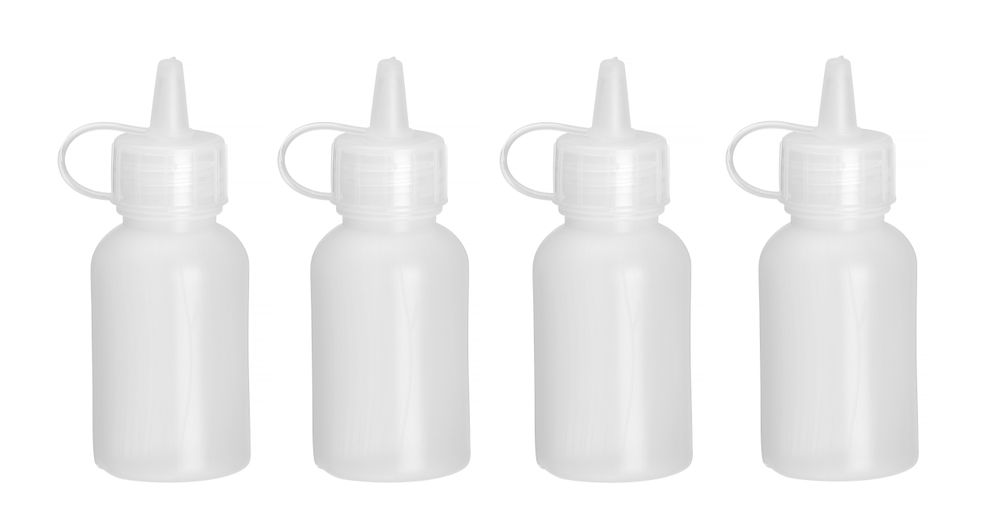 Mini saus dispenser - set van 4 stuks., HENDI, 0,03L, Transparant, ⌀30x(H)85mm