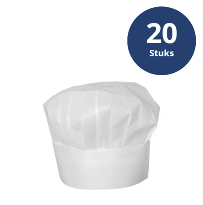 Koksmuts – 20 stuks - HENDI - Wit - ø300x(H)230mm