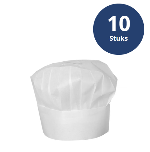 Koksmuts - 10 stuks, HENDI, Wit, 10 st., ø300x(H)230mm