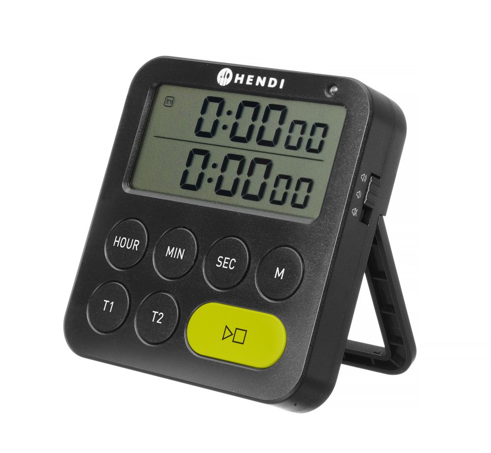 Timer dubbel, HENDI, Zwart, 82x20x(H)86mm