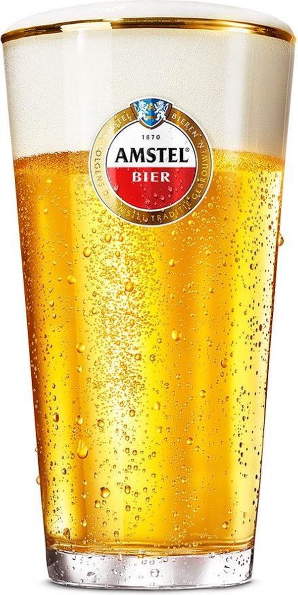 12x Amstel Bierglazen 250ml, Vaasje gehard