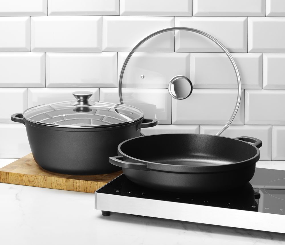 Braadpan met antiaanbaklaag, HENDI, 7L, Zwart, 367x290x(H)122mm