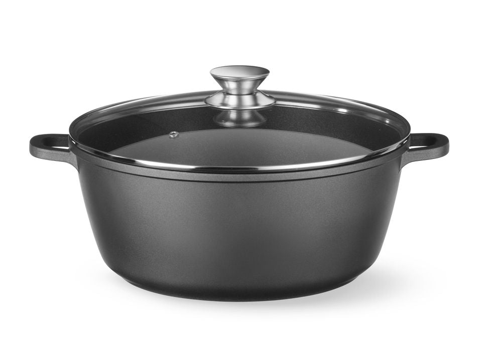 Braadpan met antiaanbaklaag, HENDI, 7,5L, Zwart, 387x310x(H)130mm