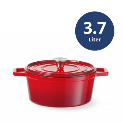 Hendi Braadpan geëmailleerd gietijzer, 3,7L, Rood, 317x240x(H)105mm
