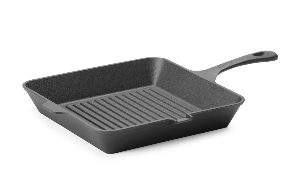 Gietijzeren Grillpan, HENDI, Zwart, 250x250x(H)50mm, Vierkant