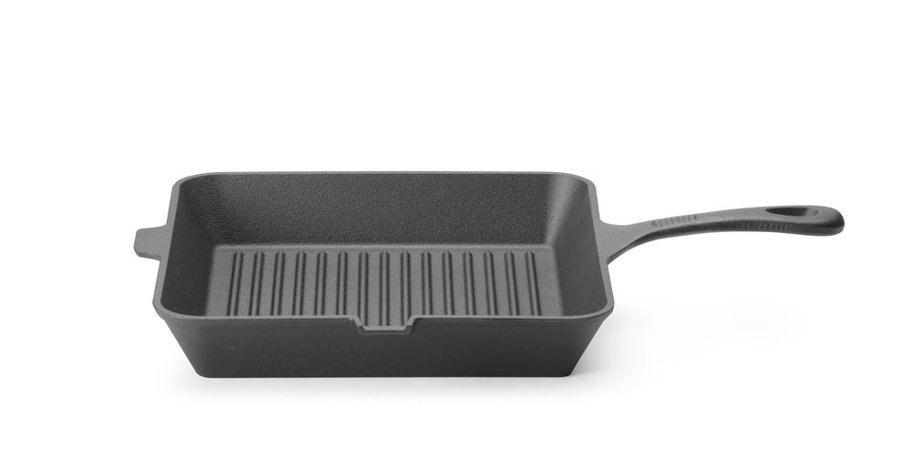 Gietijzeren Grillpan, HENDI, Zwart, 250x250x(H)50mm, Vierkant