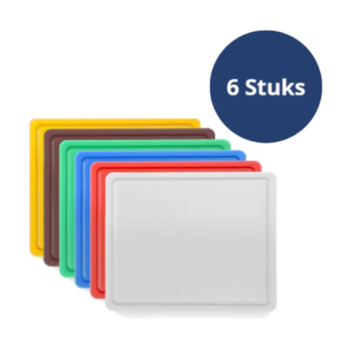 Set van 6 HACCP Gastronorm 1/2 Snijplanken, HENDI, 6 st., 325x265x(H)12mm