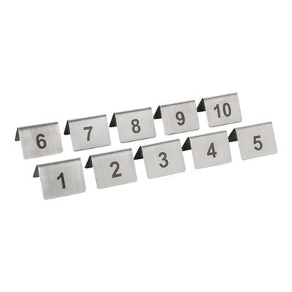 Tafelnummers set 1-10 - RVS bordjes met tafelnummers 1 t/m 10