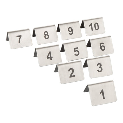 Tafelnummers set 1-10 - RVS bordjes met tafelnummers 1 t/m 10