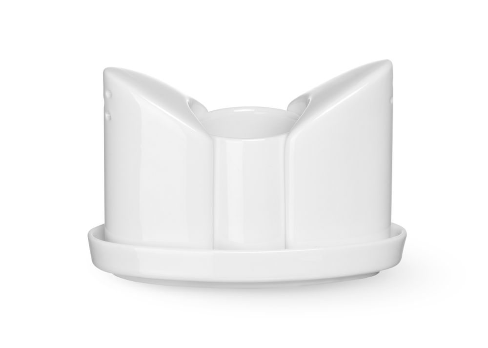 Menage porselein, HENDI, Peper, zout en tandenstoker, 125x54x(H)90mm