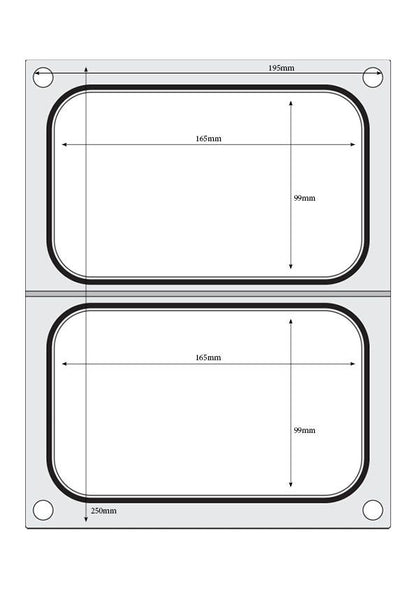 Traysealer matrix, HENDI, 2x container 178x113 mm
