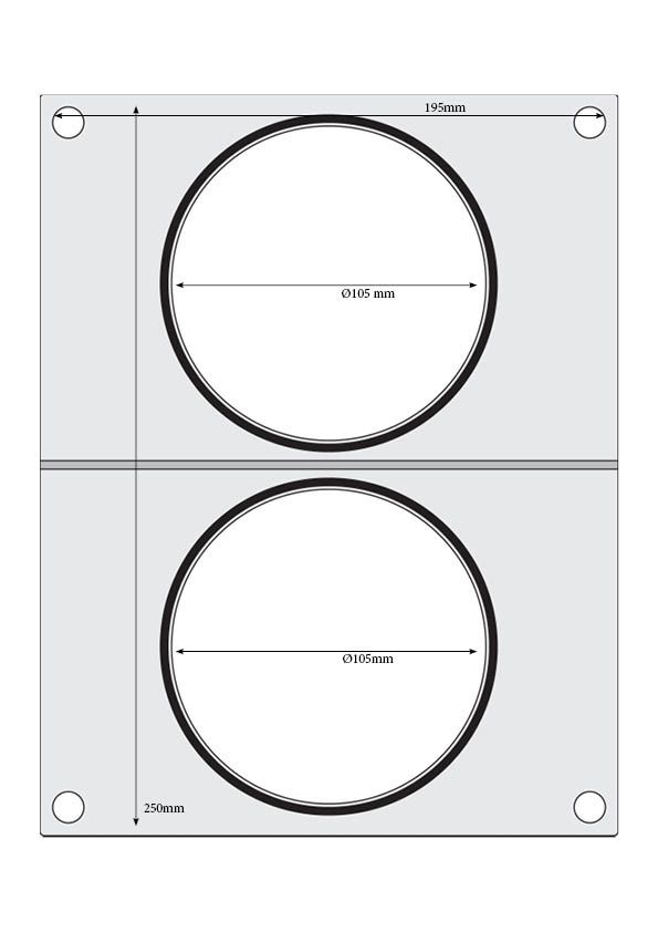 Traysealer matrix, HENDI, 2x soepcontainer ø115 mm