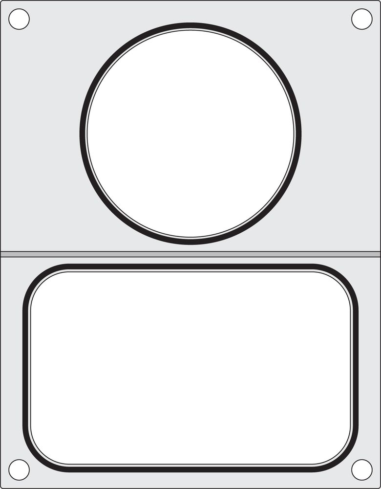 Traysealer matrix, HENDI, 2 containers (1x 178x113 mm, 1x ø115 mm)