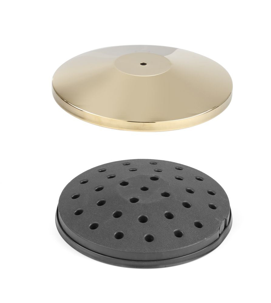 Afzetpaal met goudkleurige afwerking, HENDI, bodemplaat, ⌀360x(H)65mm