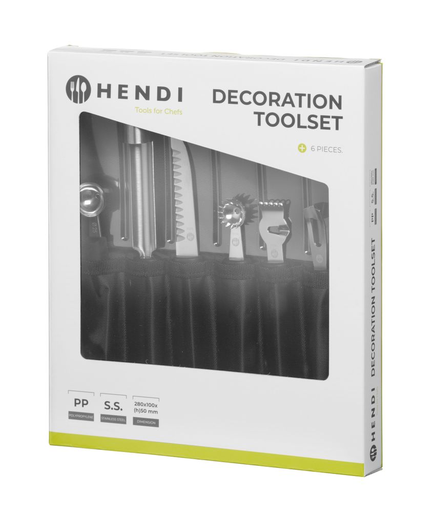 Decoratieset - 6 delig, HENDI, Zwart, 280x100x(H)50mm